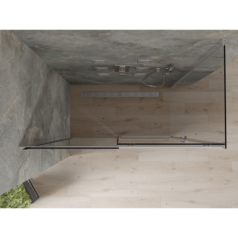 Mexen Omega sliding shower cabin 140 x 80 cm, graphite, chrome - 825-140-080-01-40