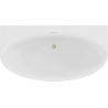 Mexen Bruna freestanding wall-adjacent bathtub 150 x 82 cm, white gloss, brushed gold overflow - 52731508200-55
