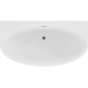 Mexen Bruna freestanding wall-adjacent bathtub 150 x 82 cm, white gloss, overflow rose gold - 52731508200-60