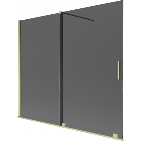 Mexen Velar 2-wing sliding bath screen 180 x 150 cm, graphite, brushed gold - 896-180-000-41-55