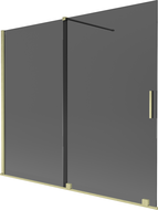 Mexen Velar 2-wing sliding bath screen 180 x 150 cm, graphite, brushed gold - 896-180-000-41-55