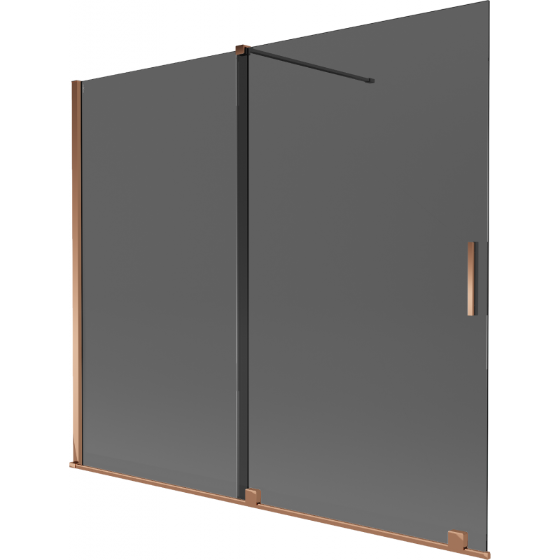 Mexen Velar two-wing sliding bathtub screen 180 x 150 cm, graphite, rose gold - 896-180-000-41-60
