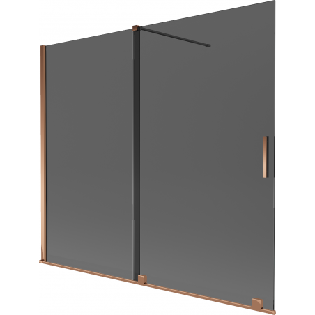 Mexen Velar 2-panel sliding bathtub screen 180 x 150 cm, graphite, rose gold - 896-180-000-41-60