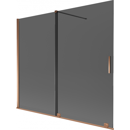Mexen Velar two-wing sliding bathtub screen 180 x 150 cm, graphite, rose gold - 896-180-000-41-60