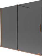 Mexen Velar two-wing sliding bathtub screen 180 x 150 cm, graphite, rose gold - 896-180-000-41-60