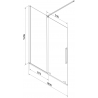 Mexen Velar two-wing sliding bathtub screen 180 x 150 cm, graphite, rose gold - 896-180-000-41-60
