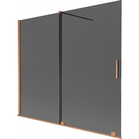 Mexen Velar 2-wing sliding bath screen 180 x 150 cm, graphite, brushed copper - 896-180-000-41-65