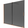 Mexen Velar bathtub screen, 2-panel sliding 180 x 150 cm, graphite, brushed copper - 896-180-000-41-65