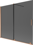 Mexen Velar 2-wing sliding bath screen 180 x 150 cm, graphite, brushed copper - 896-180-000-41-65