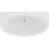 Mexen Bruna freestanding wall bathtub 150 x 82 cm, white gloss, brushed copper overflow - 52731508200-65