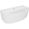 Mexen Bruna freestanding wall-mounted bath 150 x 82 cm, white gloss, brushed copper overflow - 52731508200-65