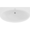 Mexen Bruna freestanding back-to-wall bathtub 150 x 82 cm, white gloss, brushed gun gray overflow - 52731508200-66