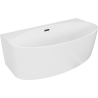 Mexen Bruna Freestanding Wall Bathtub 150 x 82 cm, White Gloss, Black Overflow - 52731508200-70