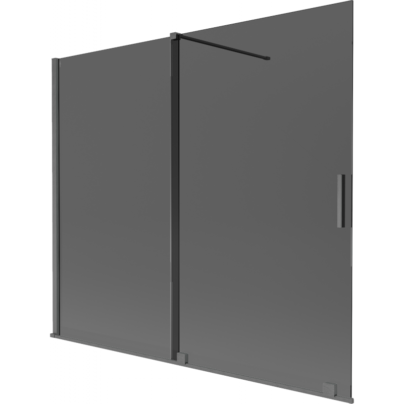 Mexen Velar 2-panel sliding bathtub screen 180 x 150 cm, graphite, gun gray brushed - 896-180-000-41-66