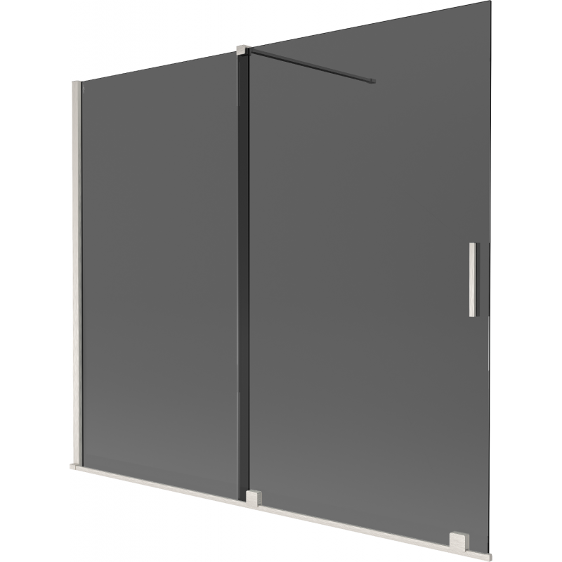 Mexen Velar 2-panel sliding bathtub screen 180 x 150 cm, graphite, brushed nickel - 896-180-000-41-97
