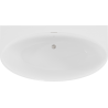 Mexen Bruna freestanding wall-adjacent bathtub 150 x 82 cm, white gloss, brushed nickel overflow - 52731508200-97