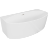 Mexen Bruna freestanding wall-adjacent bath 150 x 82 cm, white gloss, brushed nickel overflow - 52731508200-97