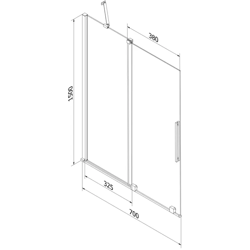 Mexen Velar 2-panel sliding bath screen 70 x 150 cm, frost, chrome - 896-070-000-31-01