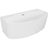 Mexen Bruna freestanding wall-adjacent bath 170 x 88 cm, white gloss, gold overflow - 52731708800-50