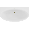 Mexen Bruna freestanding semi-wall bath 170 x 88 cm, white gloss, overflow gold - 52731708800-50