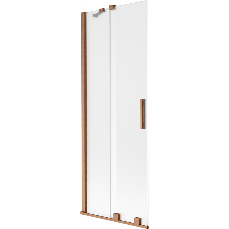 Mexen Velar 2-Wing Sliding Bath Screen 70 x 150 cm, Frosted, Brushed Copper - 896-070-000-31-65