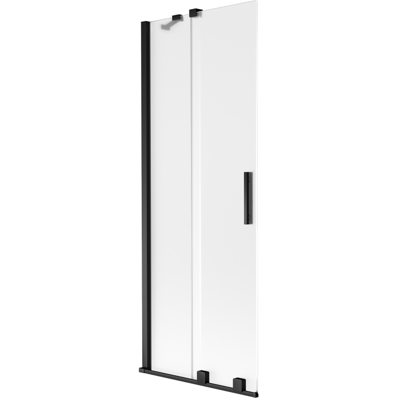 Mexen Velar 2-Panel Sliding Bath Screen 70 x 150 cm, Frosted, Black - 896-070-000-31-70