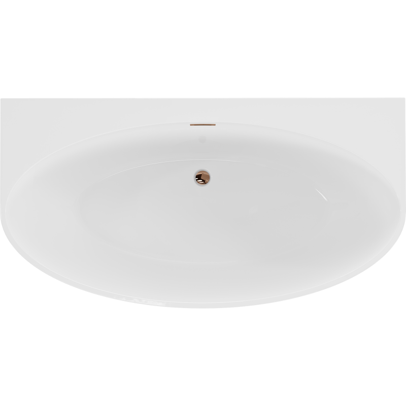 Mexen Bruna freestanding wall-adjacent bath 170 x 88 cm, white gloss, overflow rose gold - 52731708800-60