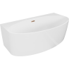 Mexen Bruna freestanding wall-adjacent bathtub 170 x 88 cm, white gloss, overflow rose gold - 52731708800-60