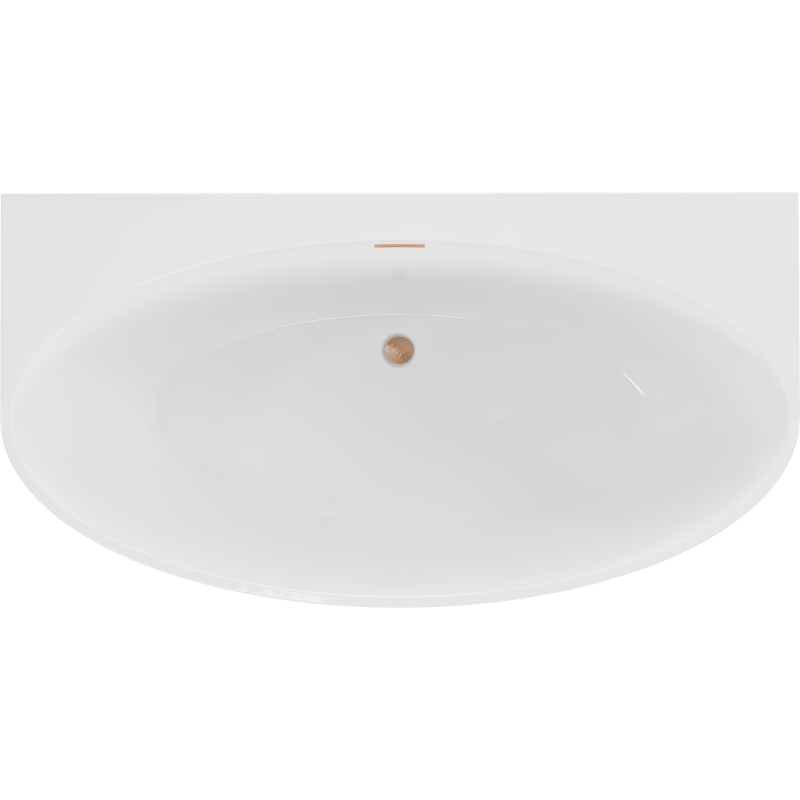 Mexen Bruna freestanding wall-mounted bath 170 x 88 cm, white gloss, brushed copper overflow - 52731708800-65