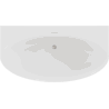 Mexen Bruna freestanding wall-adjacent bathtub 170 x 88 cm, white gloss, brushed nickel overflow - 52731708800-97