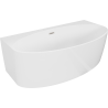 Mexen Bruna freestanding wall-adjacent bathtub 170 x 88 cm, white gloss, brushed nickel overflow - 52731708800-97