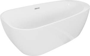 Mexen Giada free-standing bath 170 x 90 cm, white gloss, chrome overflow - 52741709000-01