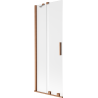 Mexen Velar 2-panel sliding bath screen 75 x 150 cm, frosted, brushed copper - 896-075-000-31-65