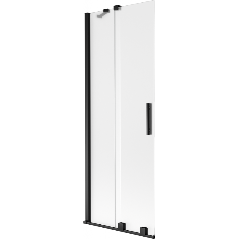 Mexen Velar Shower Screen 2-Panel Sliding 75 x 150 cm, Frosted, Black - 896-075-000-31-70