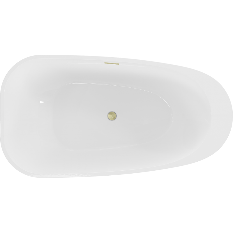 Mexen Giada freestanding bathtub 170 x 90 cm, white gloss, brushed gold overflow - 52741709000-55