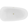 Mexen Giada freestanding bathtub 170 x 90 cm, white gloss, brushed gold overflow - 52741709000-55