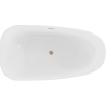 Mexen Giada 170 x 90 cm Freestanding Bath, White Gloss, Brushed Copper Overflow - 52741709000-65