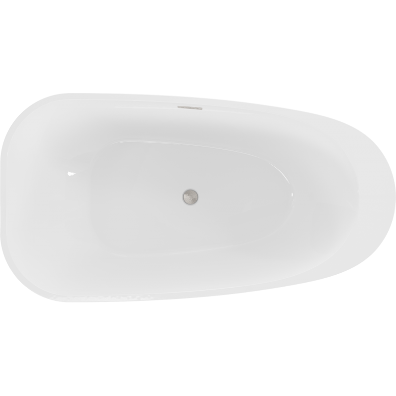 Mexen Giada freestanding bath 170 x 90 cm, white gloss, brushed nickel overflow - 52741709000-97