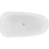 Mexen Giada 170 x 90 cm Freestanding Bathtub, White Gloss, Brushed Nickel Overflow - 52741709000-97