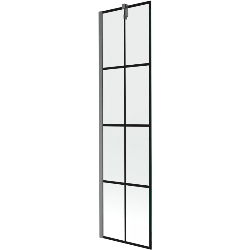 Mexen Next 1-wing bath screen 50 x 150 cm, black grid, gun gray brushed - 895-050-000-00-77-66
