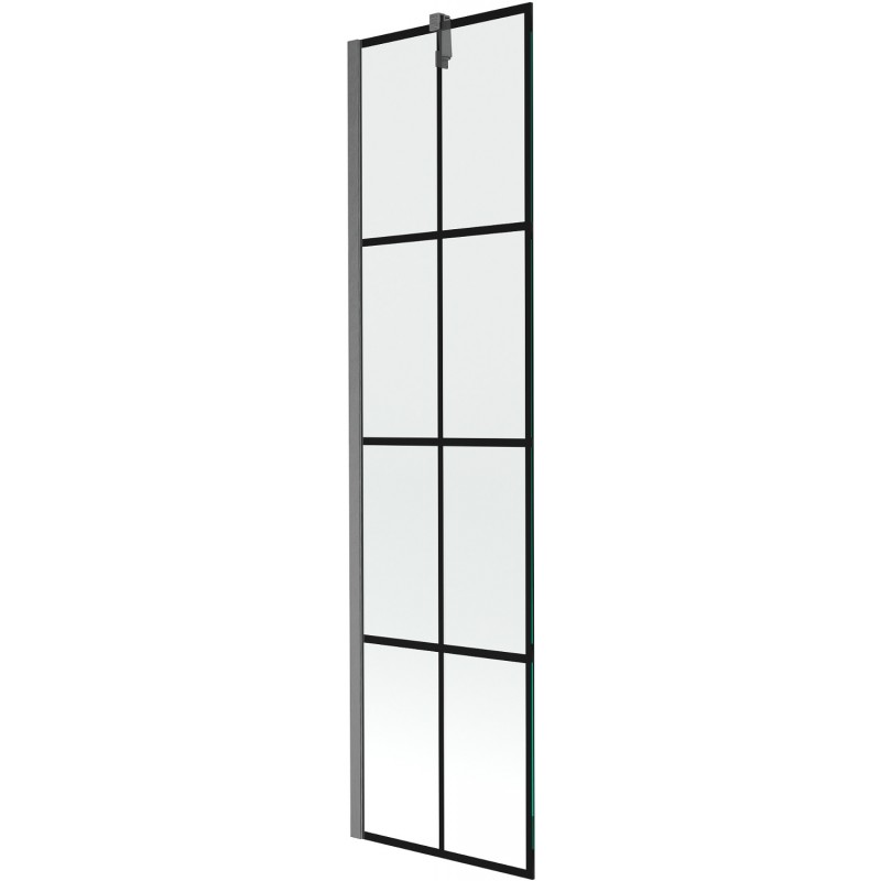 Mexen Next 1-wing bath screen 50 x 150 cm, black pattern, gun gray brushed - 895-050-000-00-77-66
