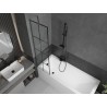Mexen Next 1-panel bathtub screen 50 x 150 cm, black grid, brushed gun gray - 895-050-000-00-77-66
