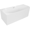 Mexen Gia freestanding corner ribbed bathtub left 150 x 75 cm, white gloss, chrome overflow - 52701507500L-01