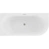 Mexen Gia freestanding corner ribbed left bathtub 150 x 75 cm, white gloss, brushed copper overflow - 52701507500L-65