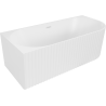 Mexen Gia freestanding corner grooved left bathtub 150 x 75 cm, white matte, white overflow - 52701507501L-20