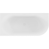 Mexen Gia freestanding corner grooved left bathtub 150 x 75 cm, white matte, white overflow - 52701507501L-20