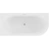 Mexen Gia freestanding corner fluted bathtub left 150 x 75 cm, matte white, brushed nickel overflow - 52701507501L-97