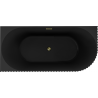 Mexen Gia freestanding corner bathtub grooved left 150 x 75 cm, black matte, gold overflow - 52701507571L-50