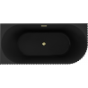 Mexen Gia freestanding corner bath grooved left 150 x 75 cm, black matte, brushed gold overflow - 52701507571L-55