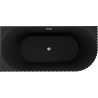 Mexen Gia freestanding corner fluted bathtub left 150 x 75 cm, black matte, brushed nickel overflow - 52701507571L-97